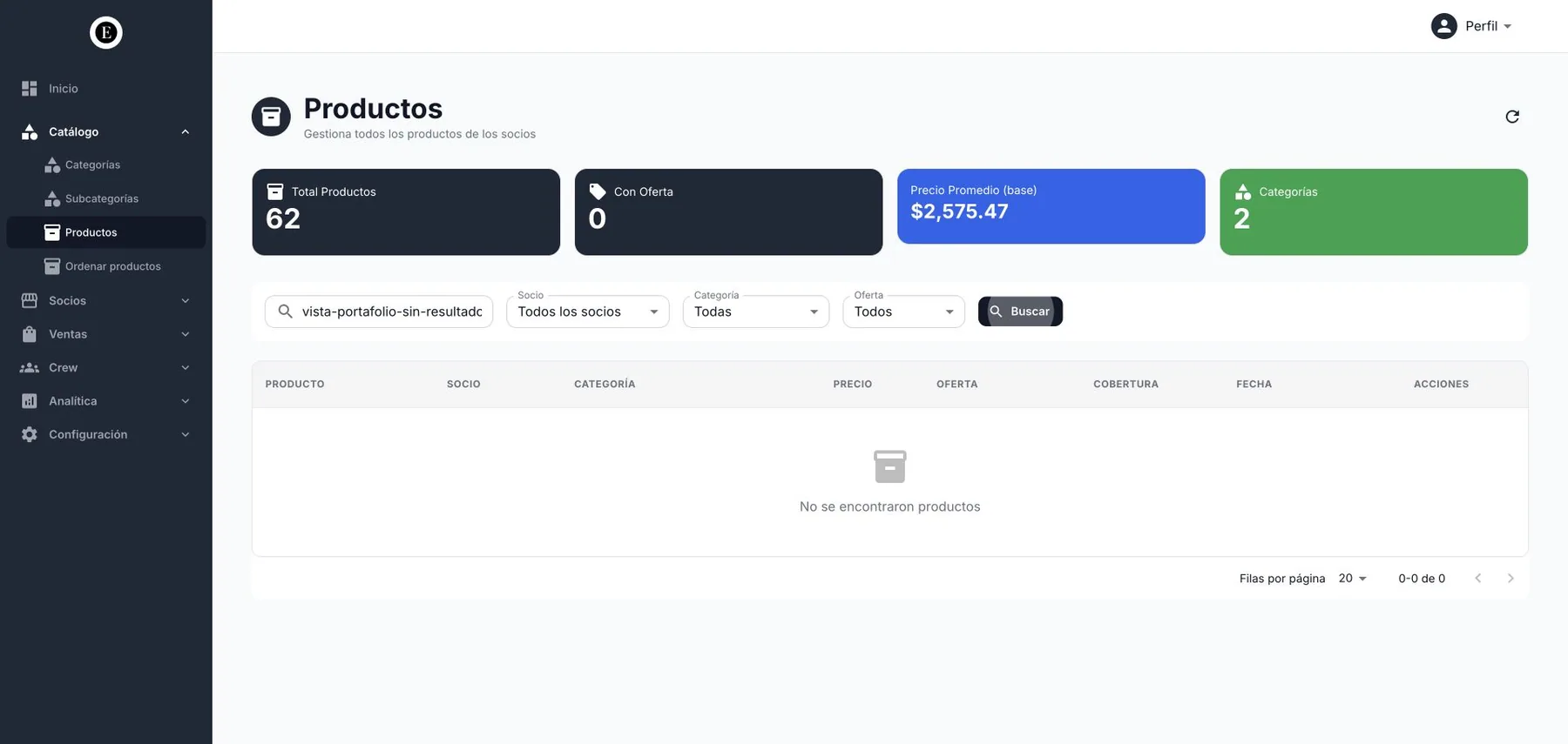 Panel de administración — captura 2 de 6