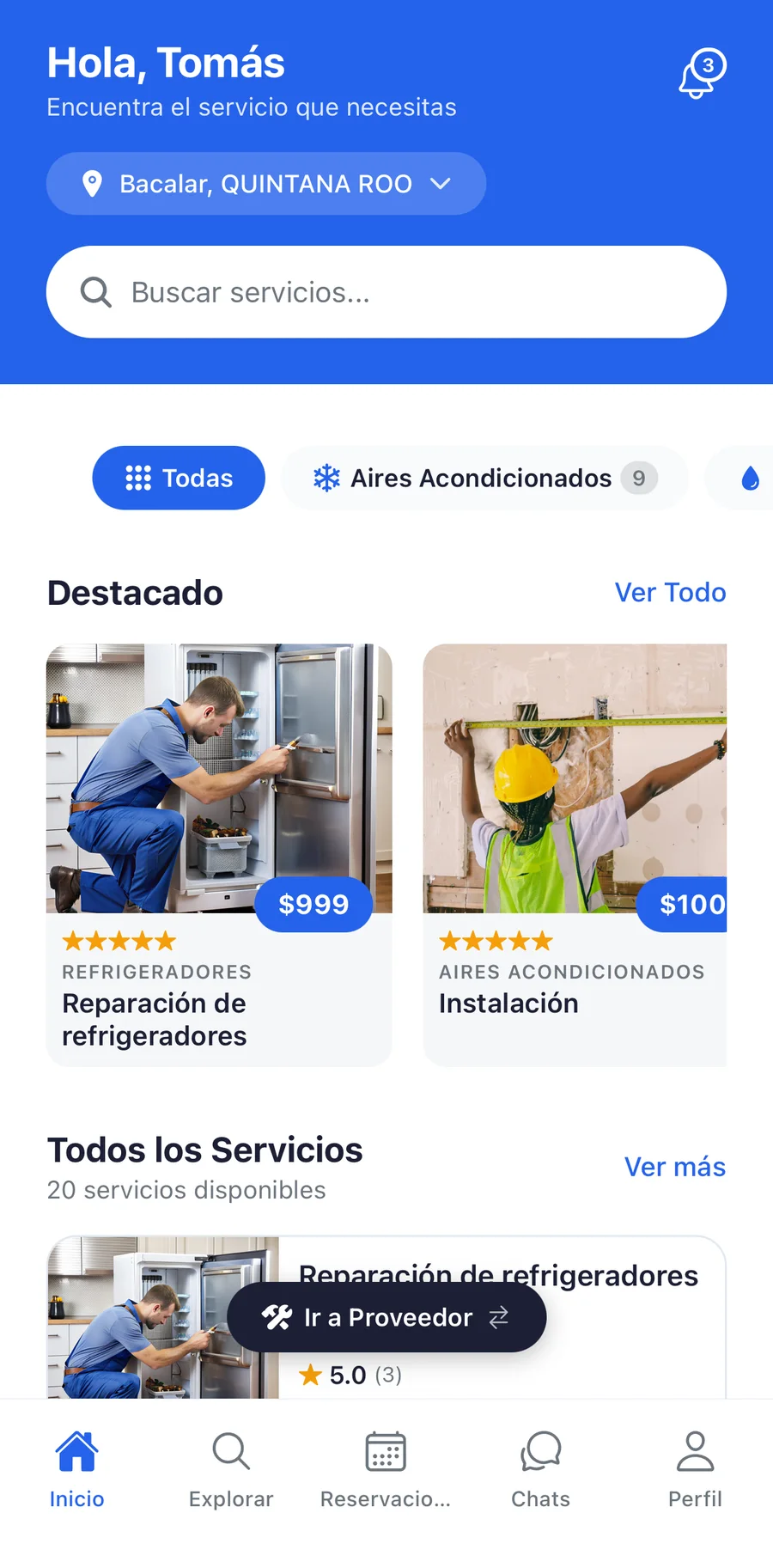 App del cliente — captura 1 de 8