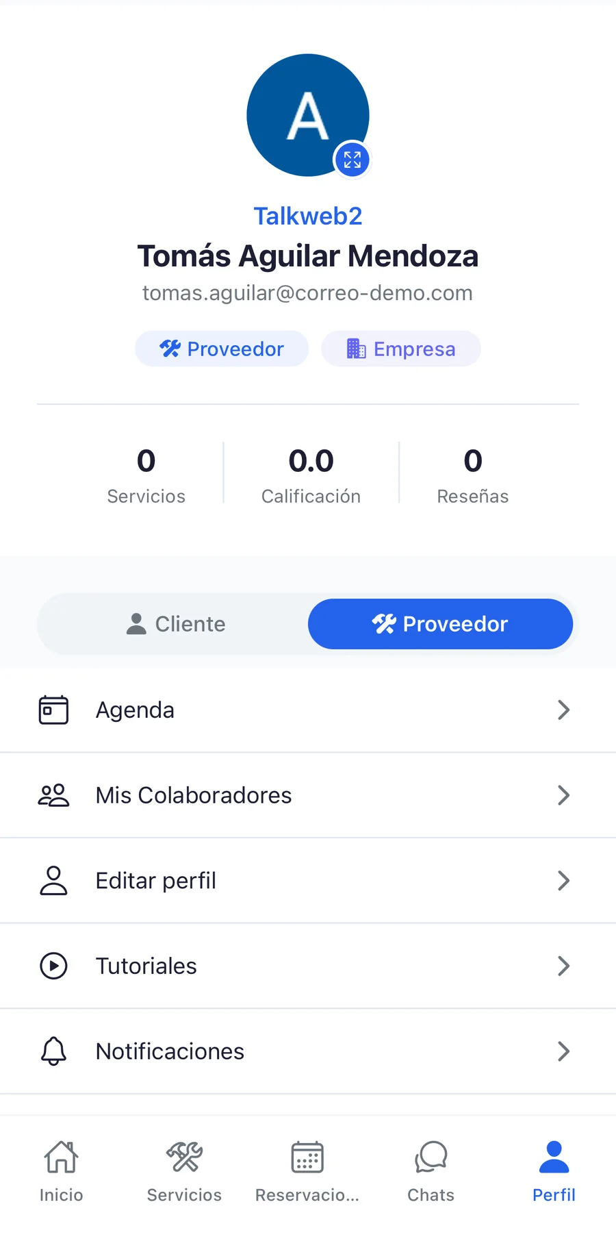 App del proveedor — captura 10 de 10