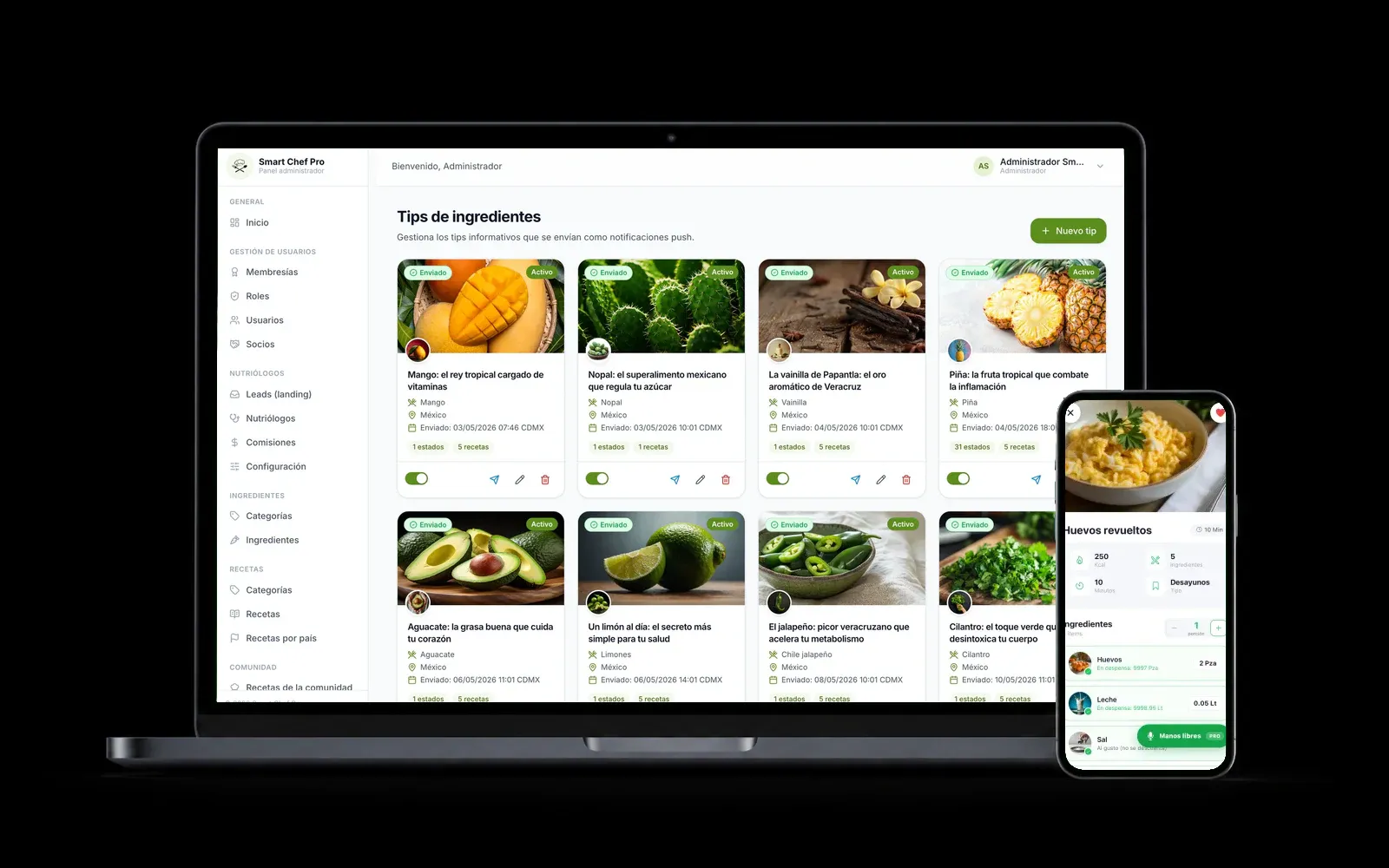 Interfaz de SmartChef