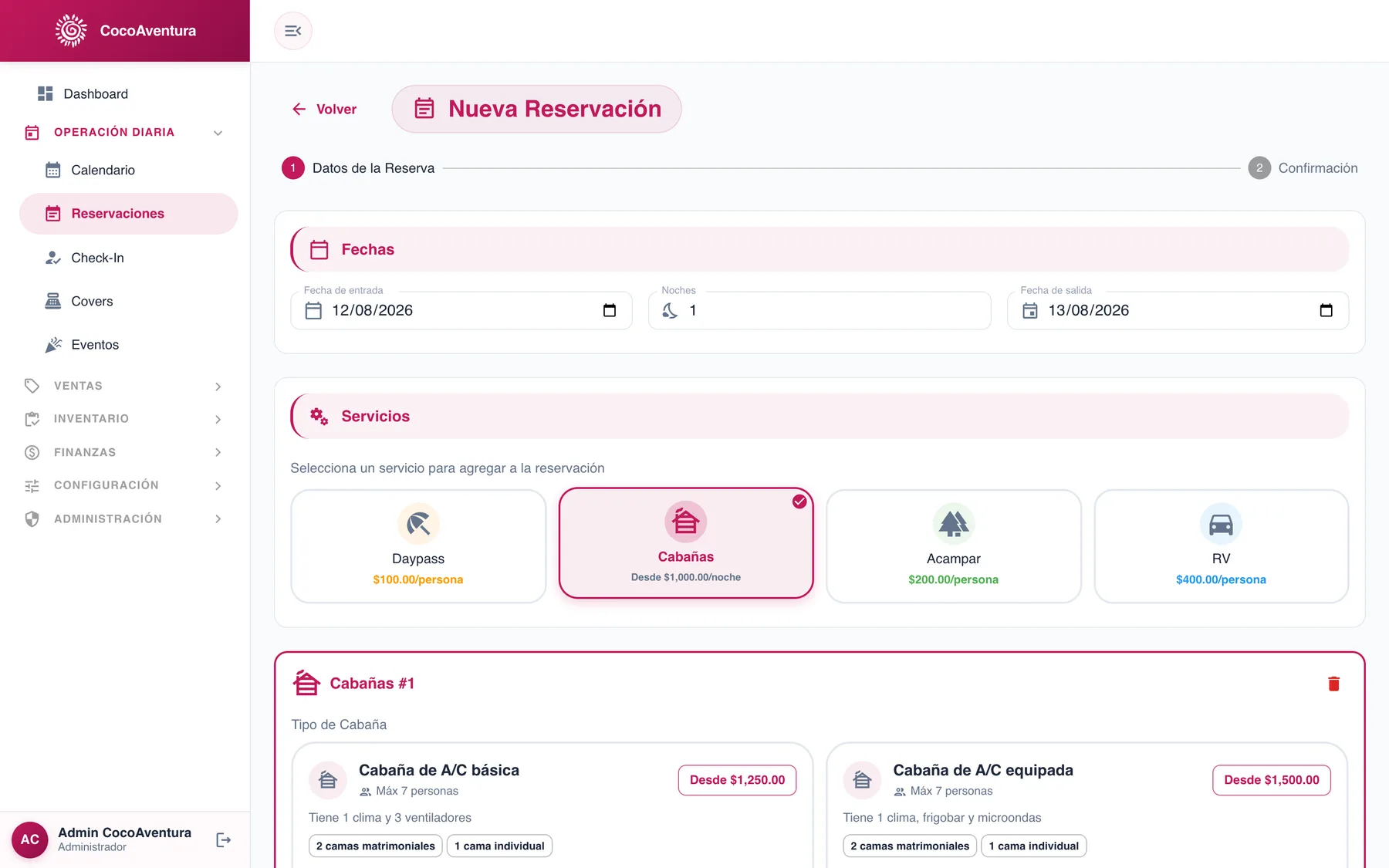 Calendario, reservaciones y check-in — captura 5 de 7