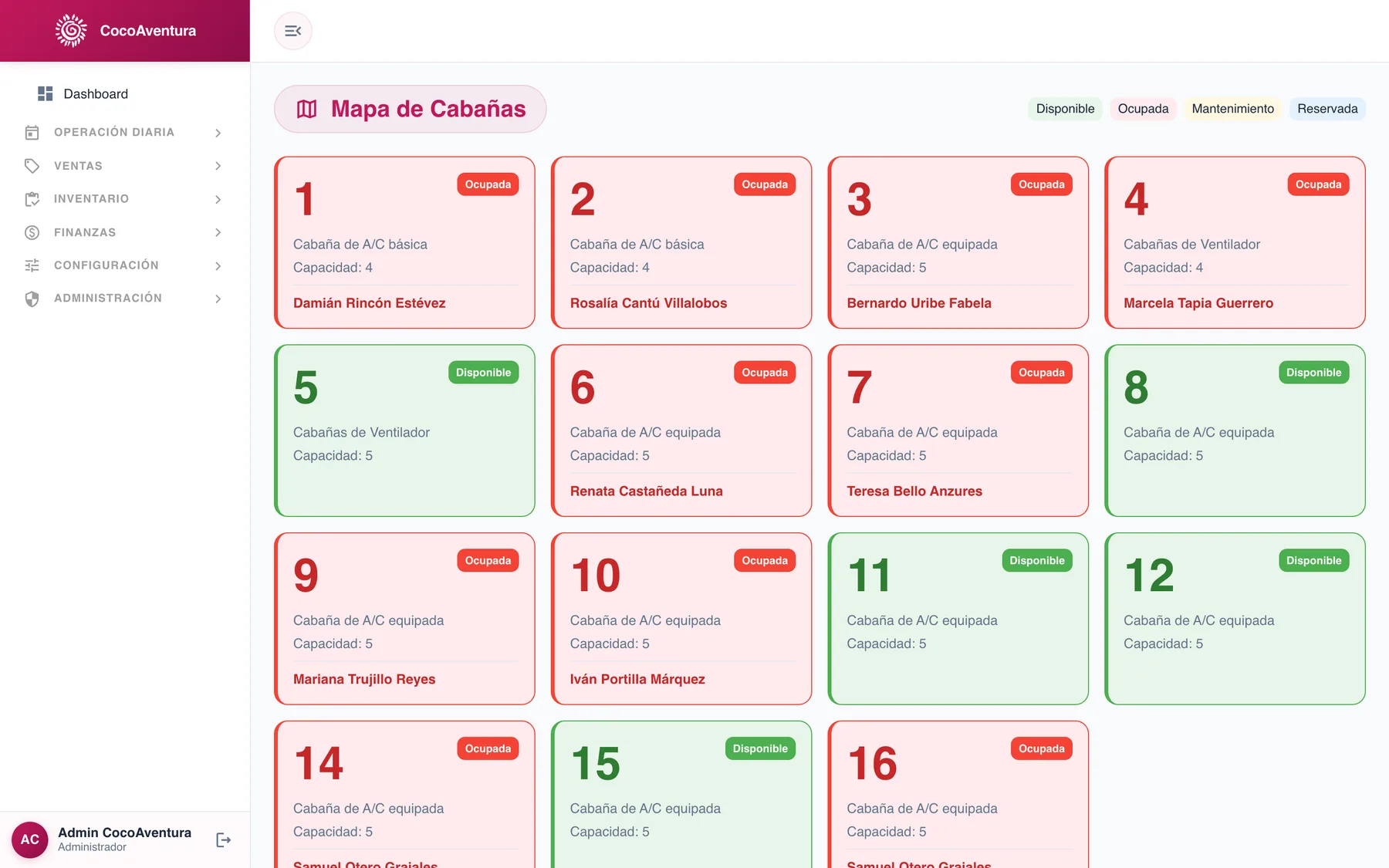 Calendario, reservaciones y check-in — captura 7 de 7