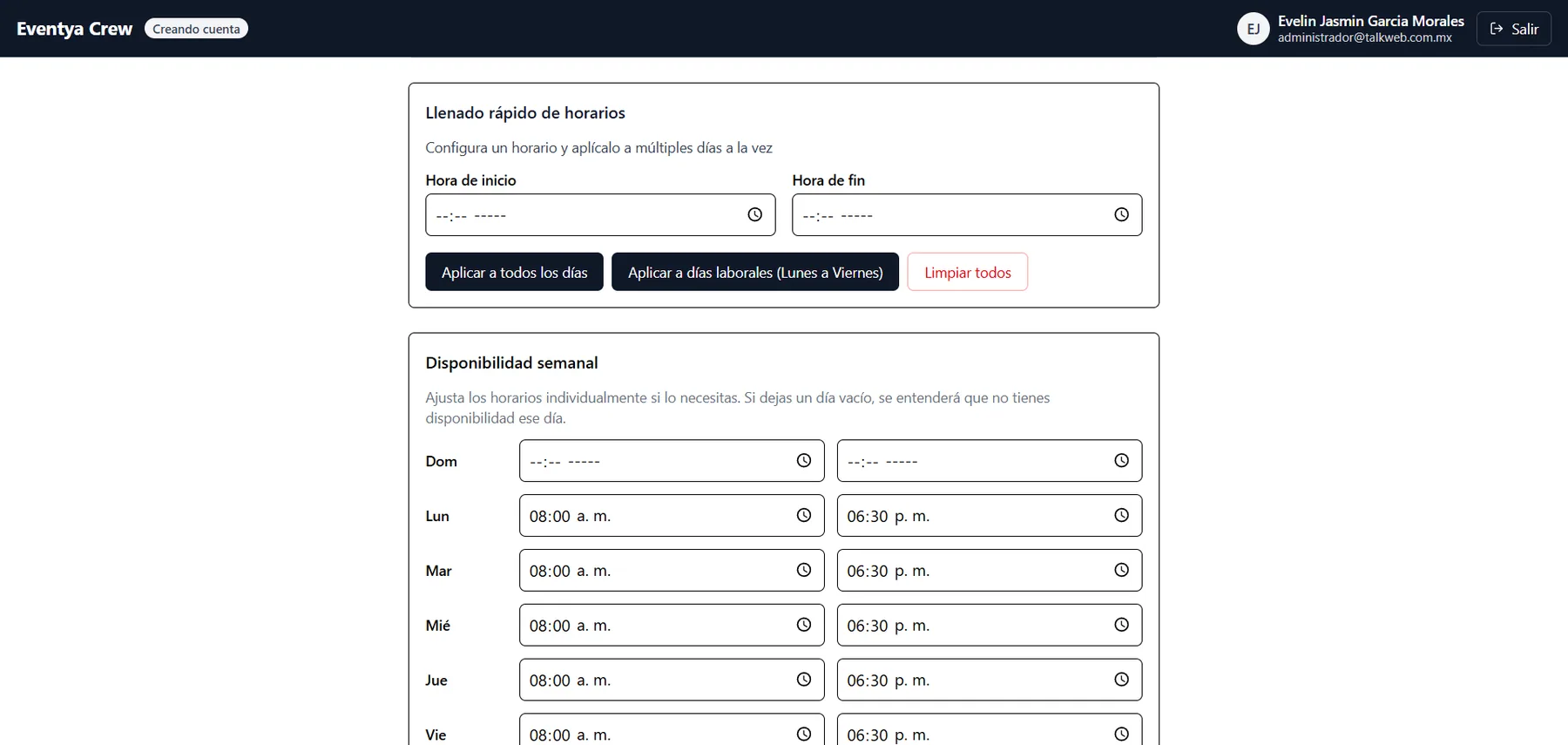 Aplicación web para colaboradores — captura 5 de 10