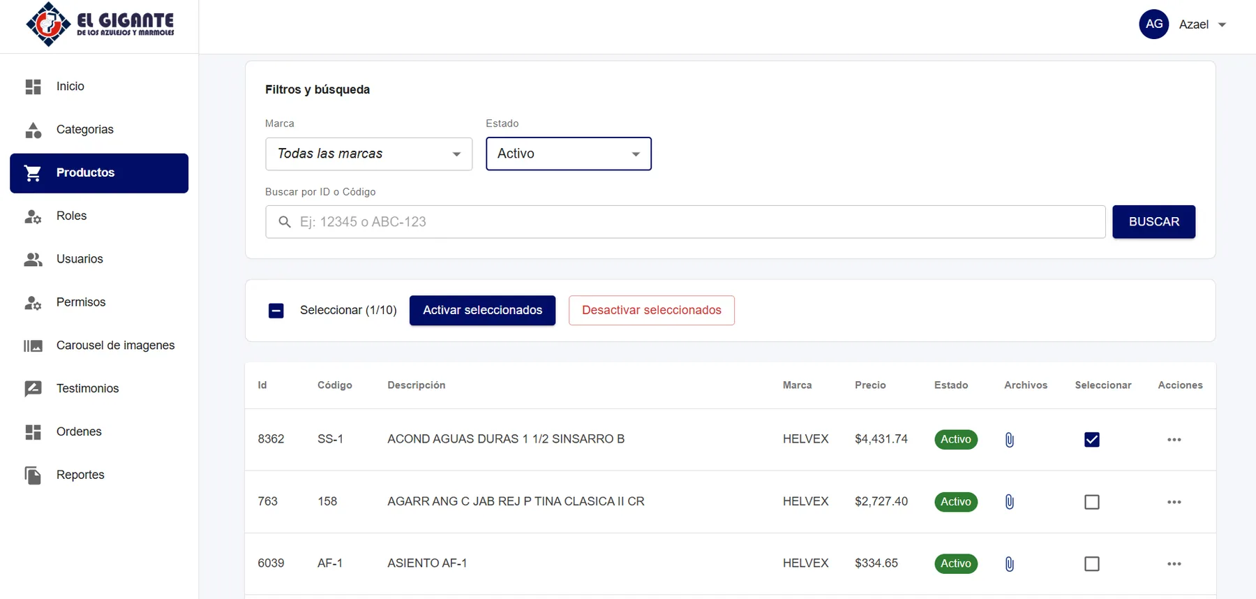 Aplicación web de administración — captura 2 de 10
