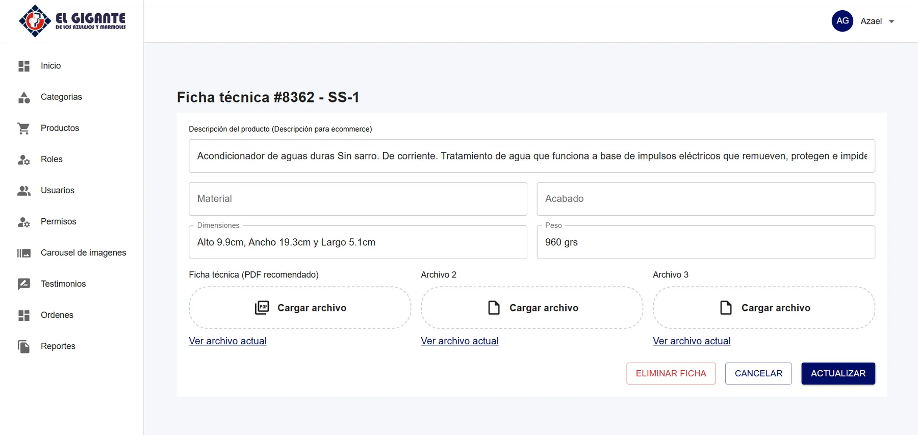 Aplicación web de administración — captura 3 de 10