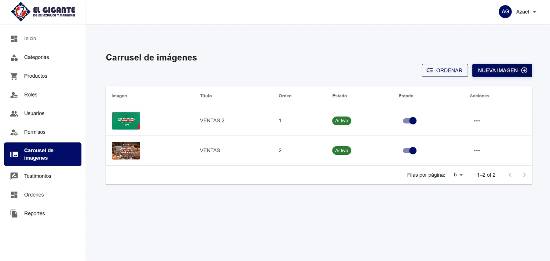 Aplicación web de administración — captura 5 de 10