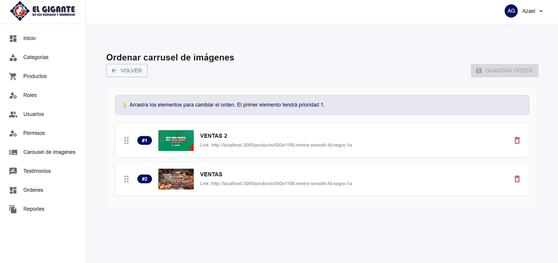 Aplicación web de administración — captura 6 de 10