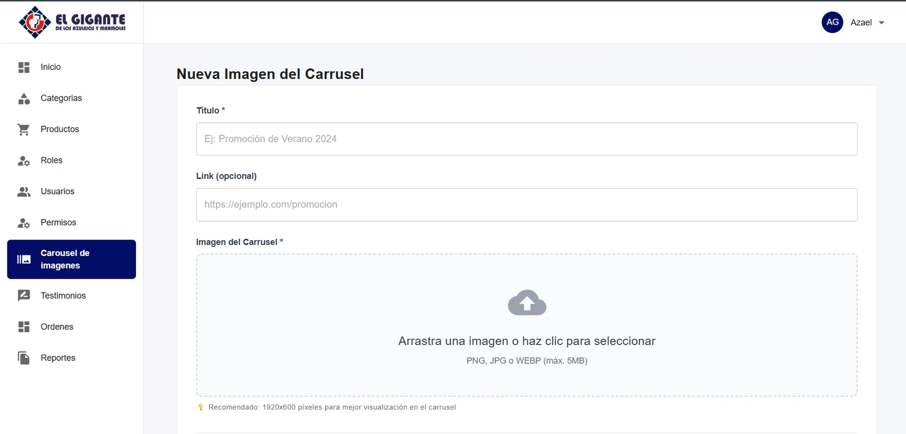 Aplicación web de administración — captura 7 de 10