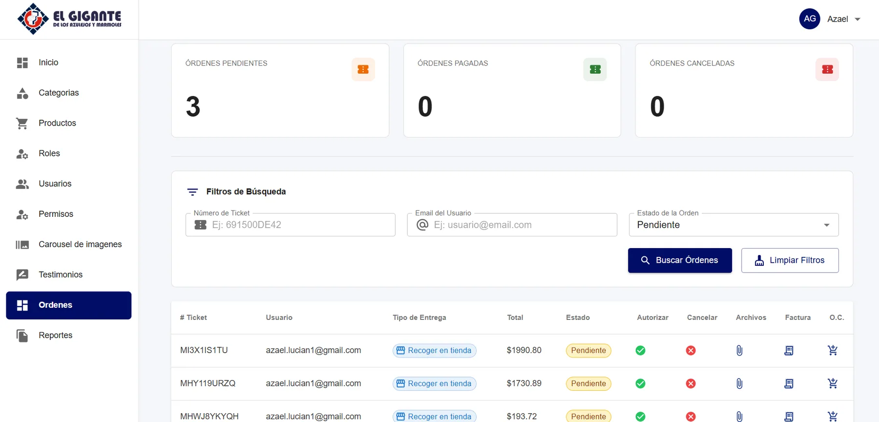 Aplicación web de administración — captura 8 de 10