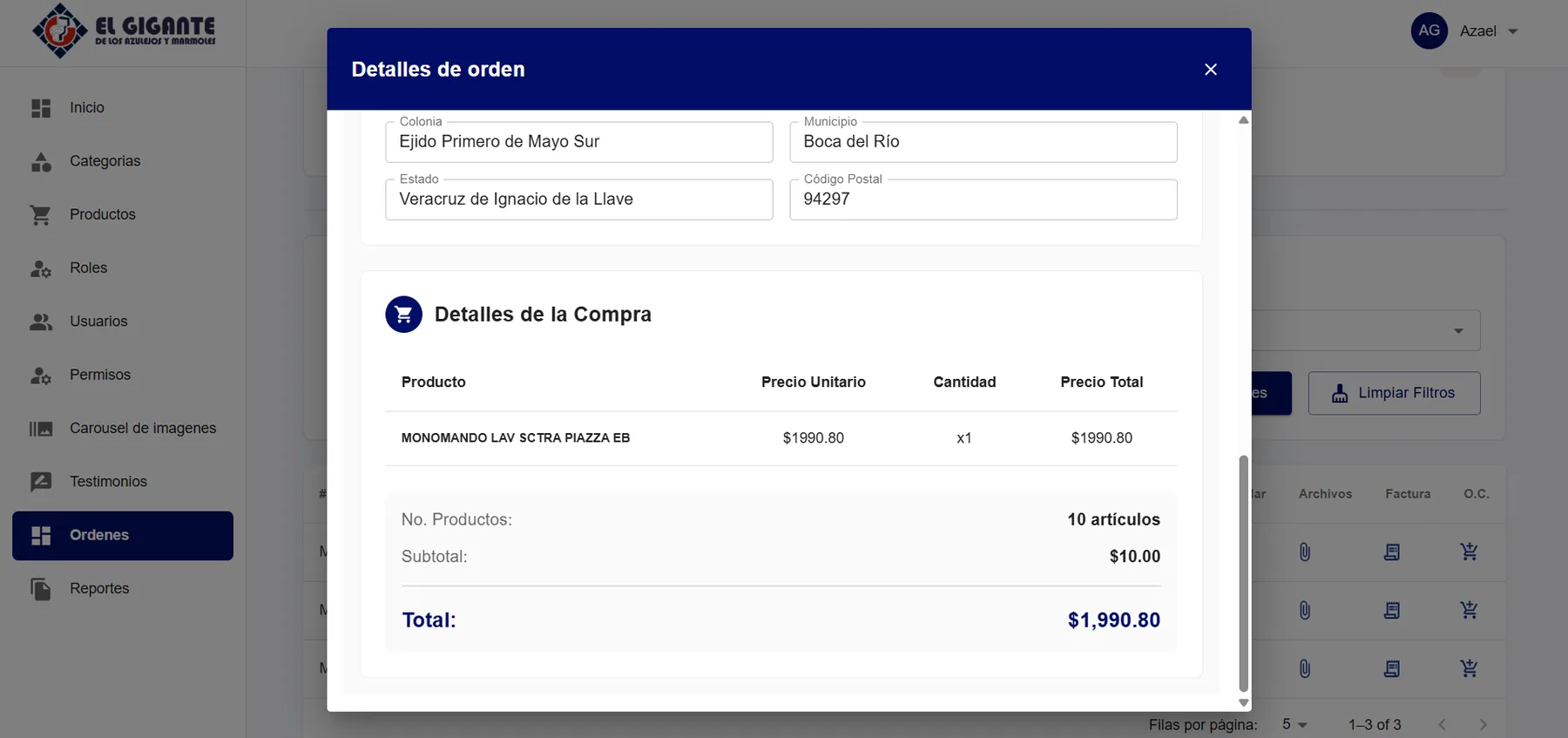 Aplicación web de administración — captura 9 de 10
