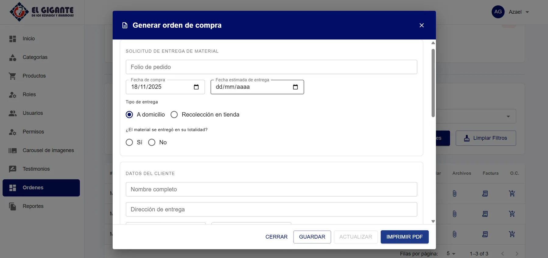 Aplicación web de administración — captura 10 de 10