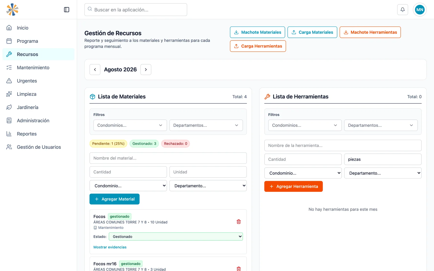 Urgencias, recursos y reportes — captura 3 de 5