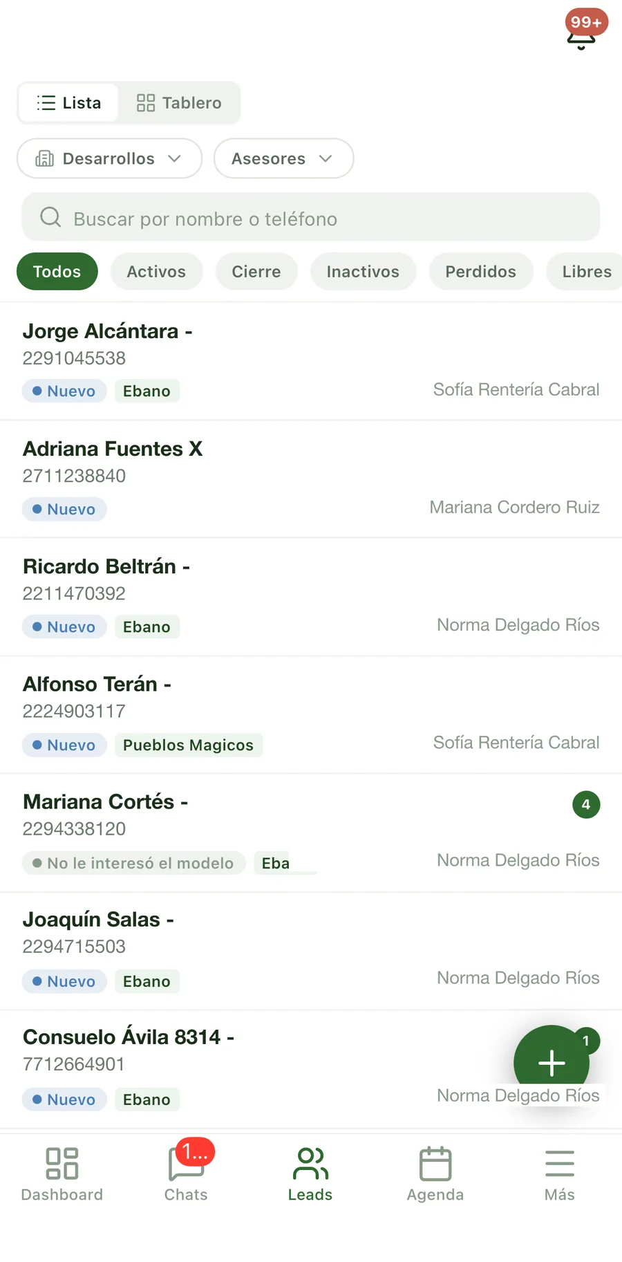 App móvil para asesores — captura 5 de 9
