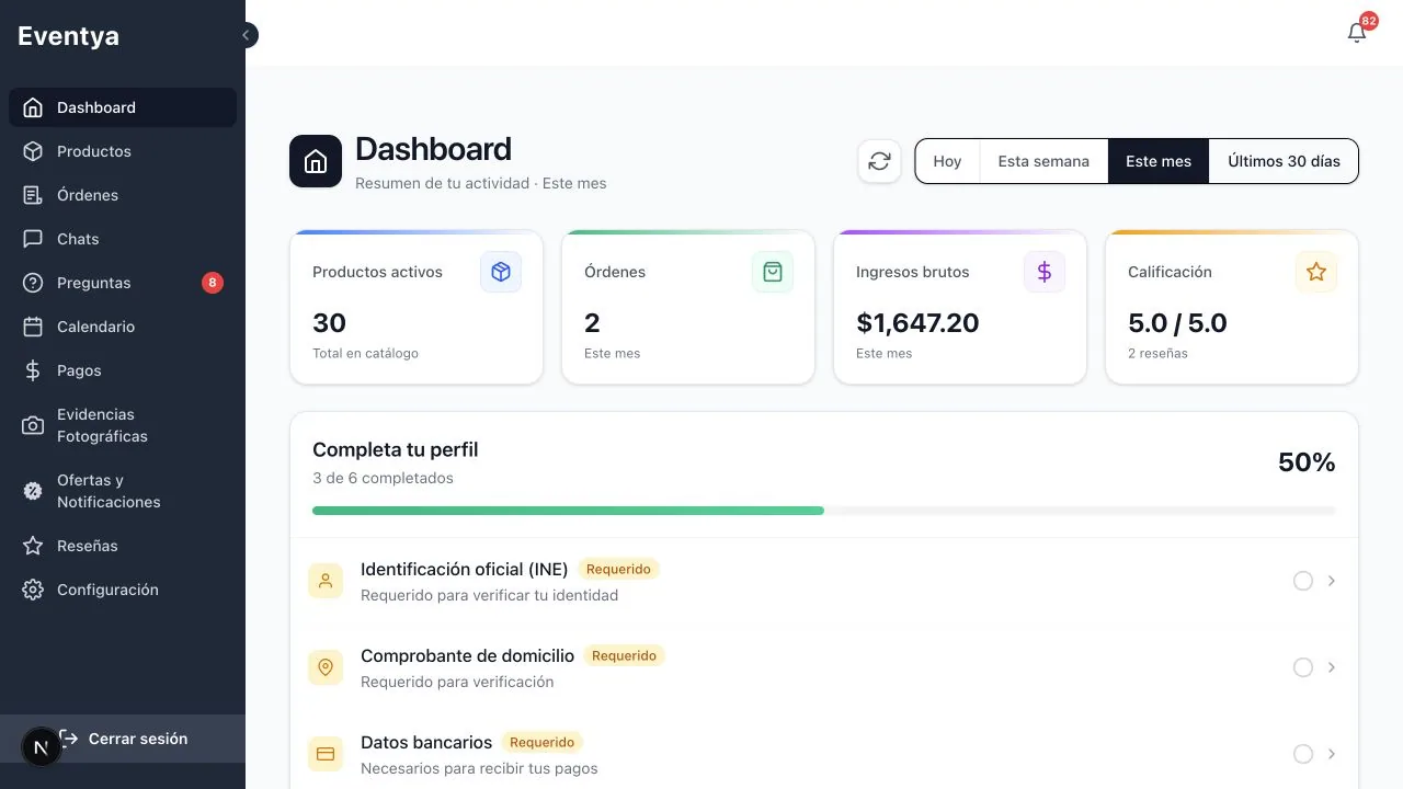 Aplicaciones web de operación — captura 1 de 4
